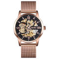 Skmei 9199 OEM Automatikuhr Gold Edelstahl Mesh Band Uhr Großhandel Quarz-Armbanduhren